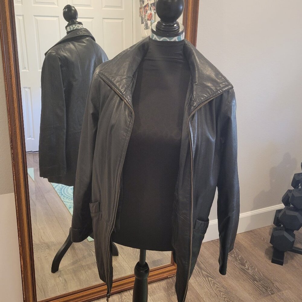 Wilsons Leather Women's Lined Black Leather Jacket Size XS